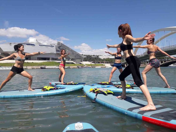 Yoga Paddle sur le Rhône à Lyon