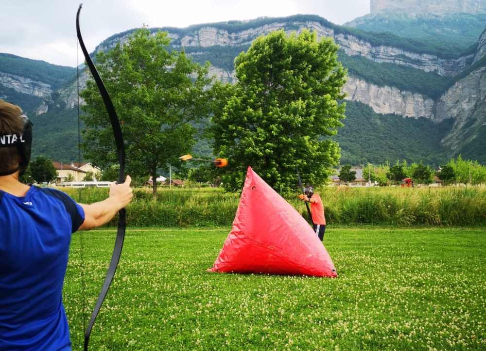 archery tag entre grenoble et chambéry avec bubble foot