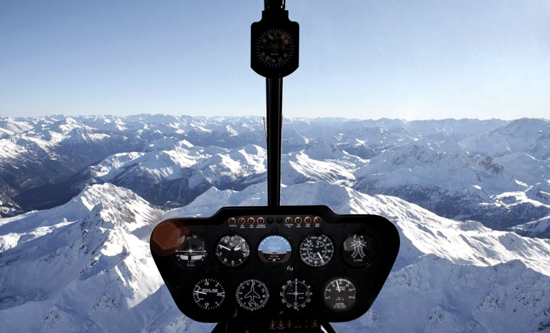 Vol en hélicoptère à Albertville au dessus des Alpes