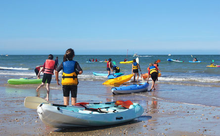 Kayak à la tranche sur mer