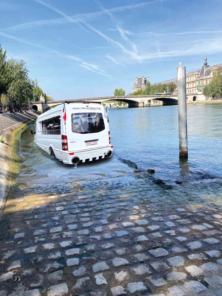 Croisière amphibie en minibus à Paris - 75