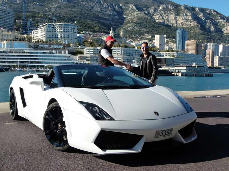 Baptême en Lamborghini sur les routes panoramiques au dessus de Monaco