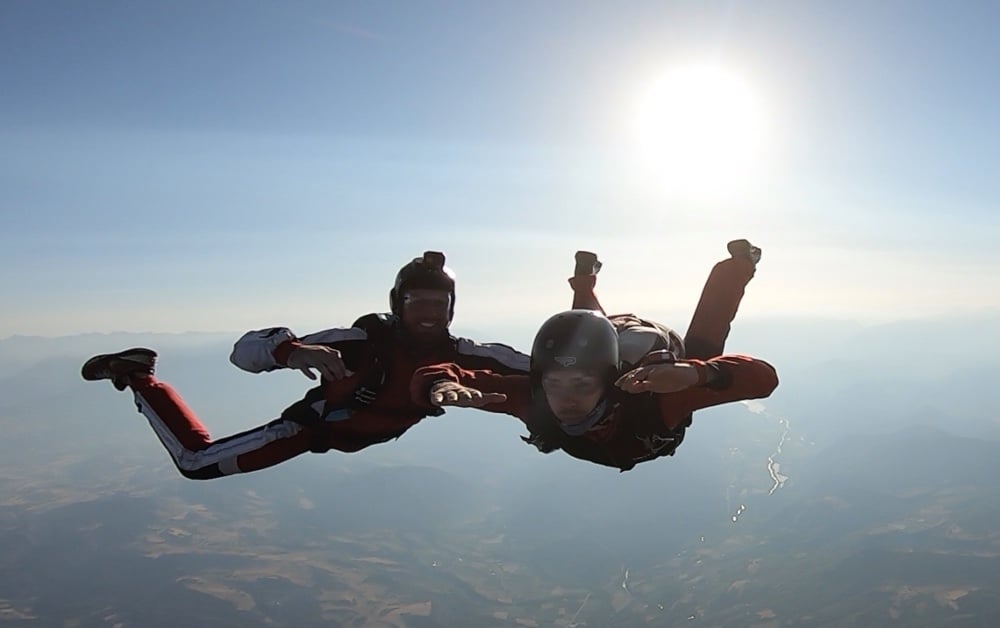 Vol d'initiation en parachute près de Gap 