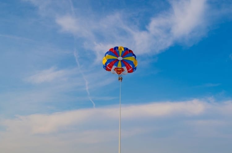 Parachute ascensionnel en baie de Barcelone