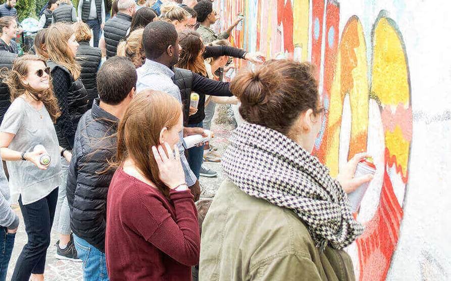 Team Building graffiti au mur - Boulogne 