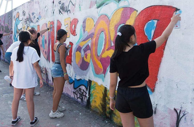 Team Building graffiti au mur - Boulogne 