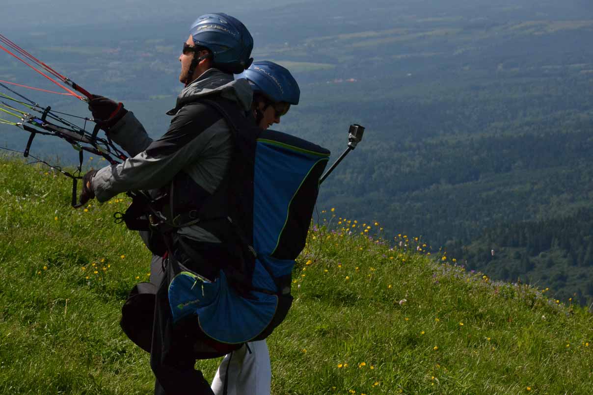 Baptême de l'air en parapente au sommet du Puy-de-Dôme