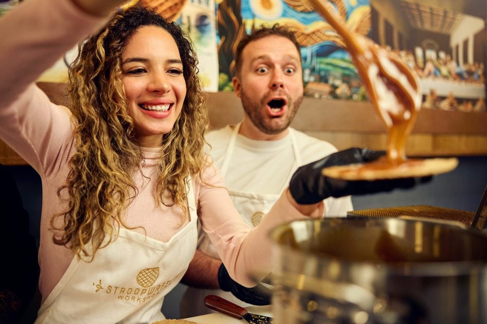 Atelier de fabrication de gaufres hollandaises à Amsterdam 