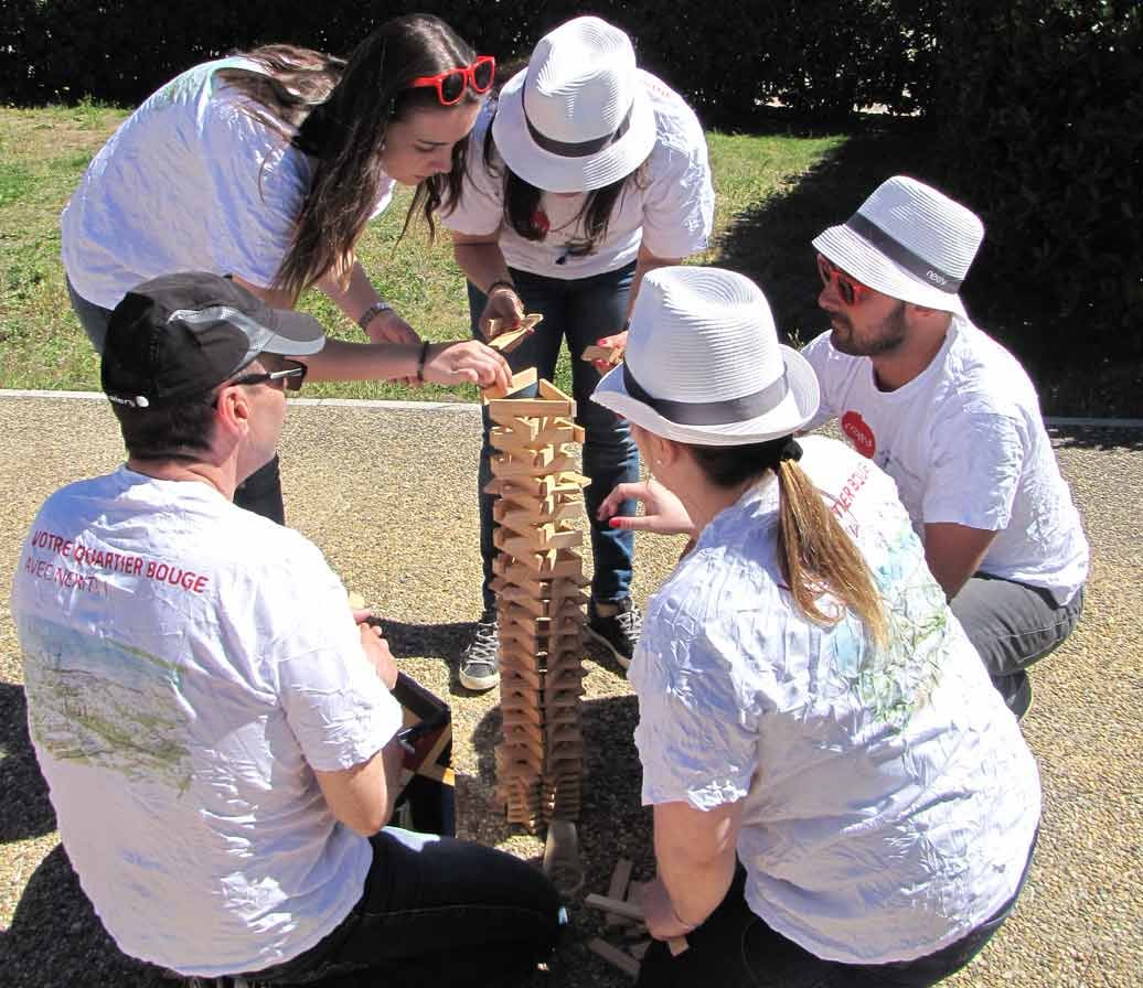 Construction d'une tour avec olympiades pour un Teambuilding - Lille 