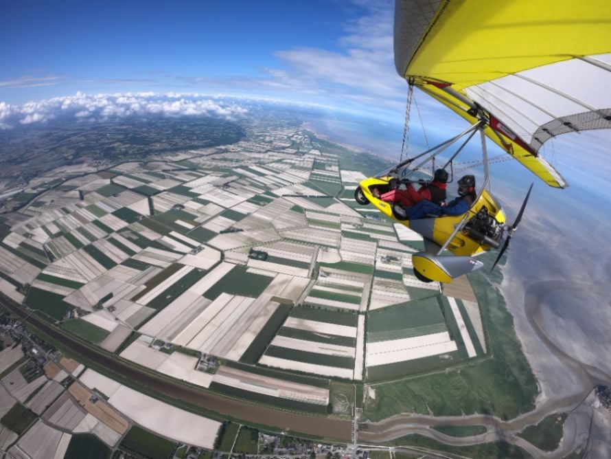 Vol en ULM pendulaire au-dessus du Mont Saint-Michel