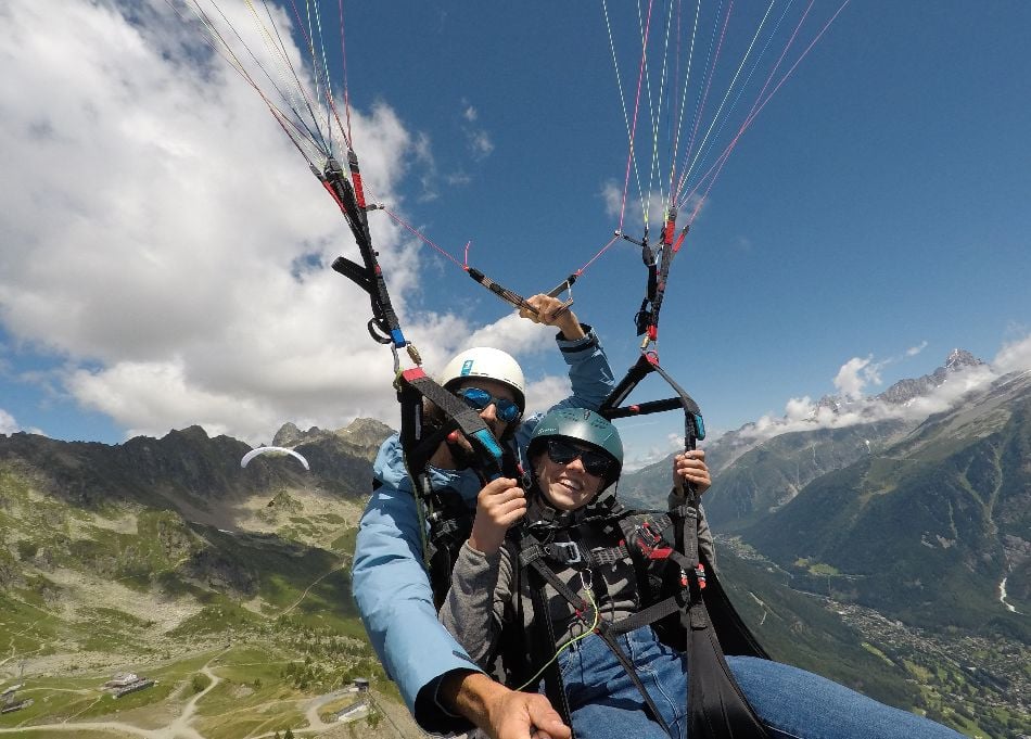 Bapteme parapente à Chamonix - Vol en parapente biplace Chamonix