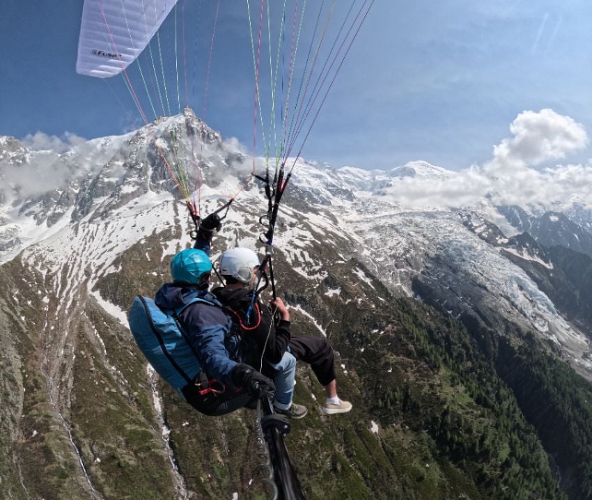 Bapteme parapente à Chamonix - Vol en parapente biplace Chamonix