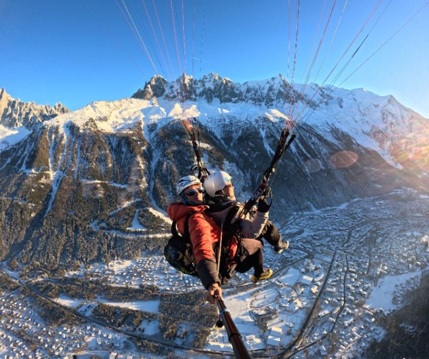 Bapteme parapente à Chamonix - Vol en parapente biplace Chamonix