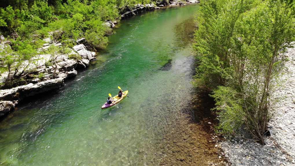 Randonnée canoé kayak à Agonès sur l'Hérault - Montpellier