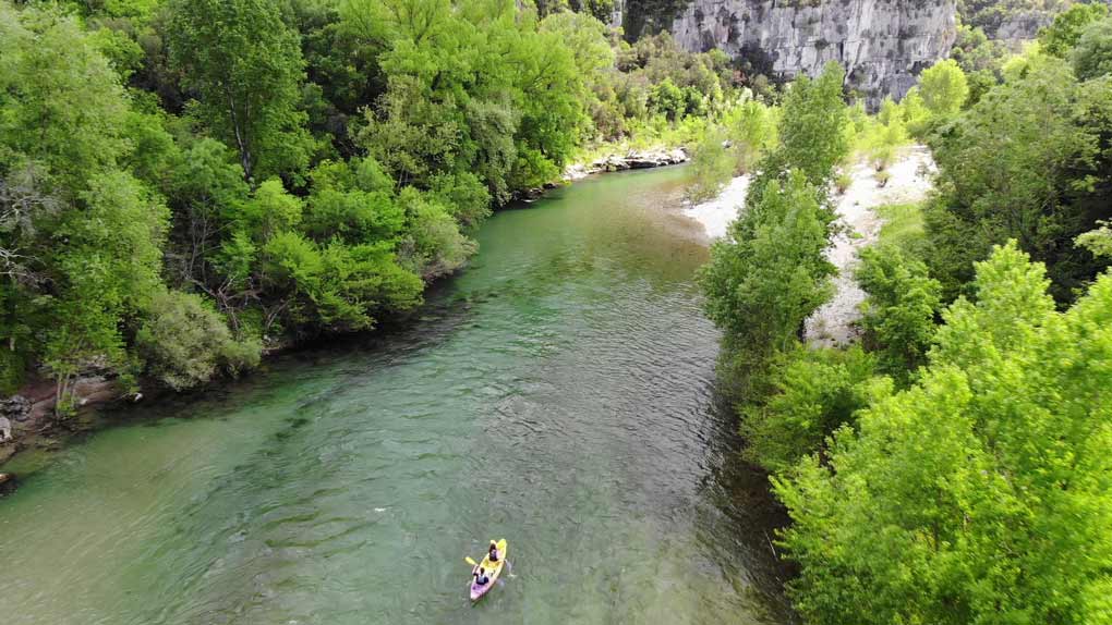 Randonnée canoé kayak à Agonès sur l'Hérault - Montpellier
