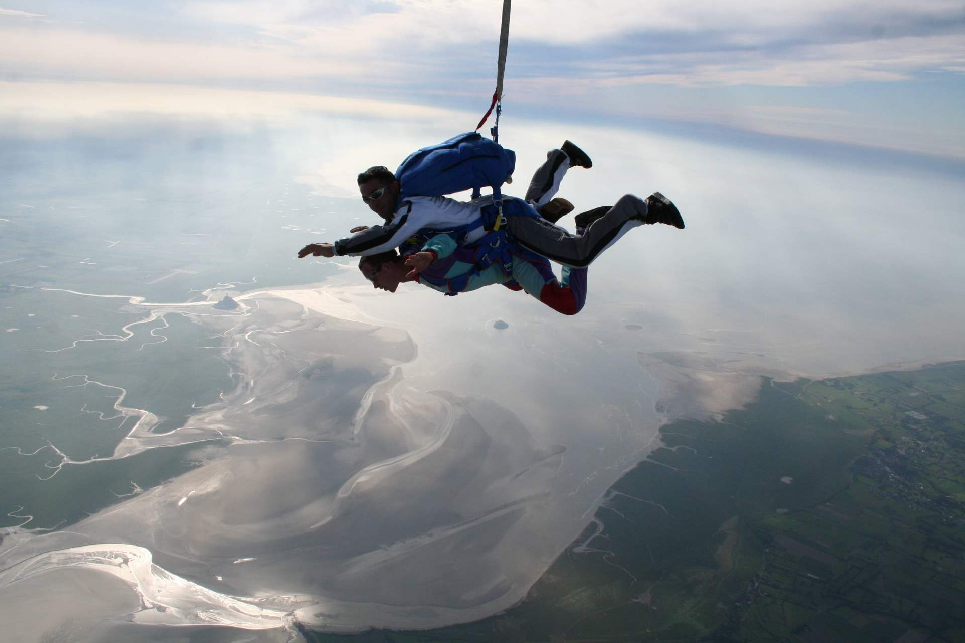 Saut en parachute au Mont Saint Michel