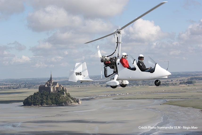 Baptême en ULM Autogire - Mont St Michel - 50
