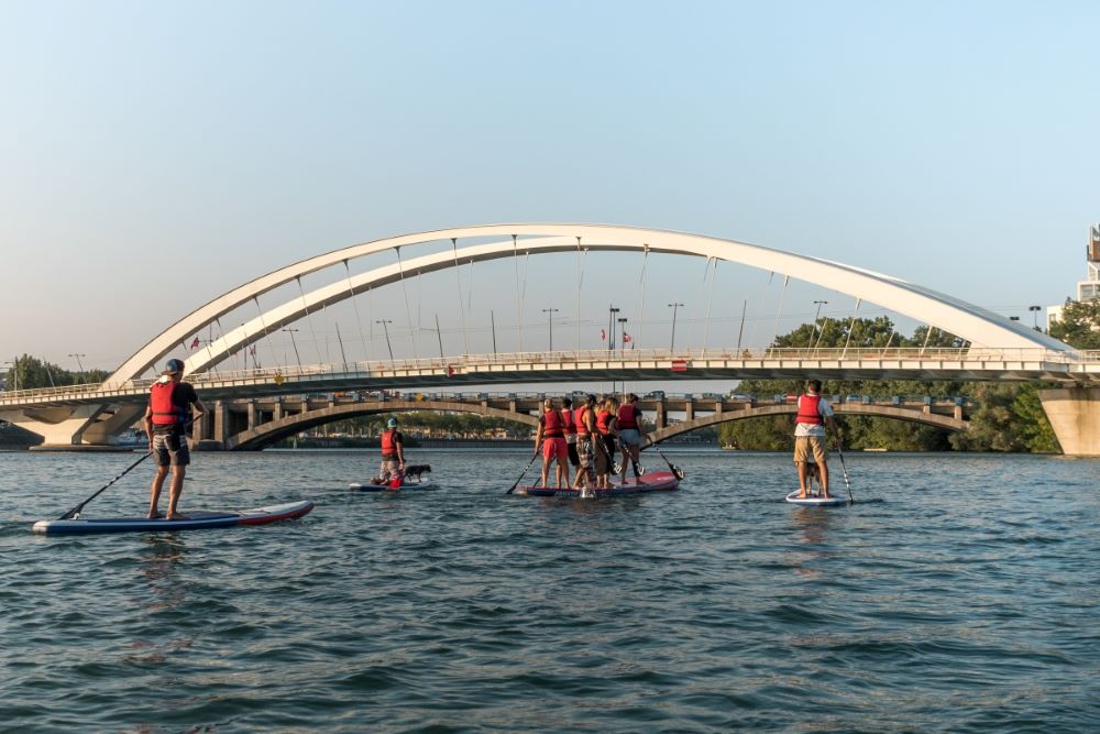 Stand-up Paddle à Lyon autour de la Confluence